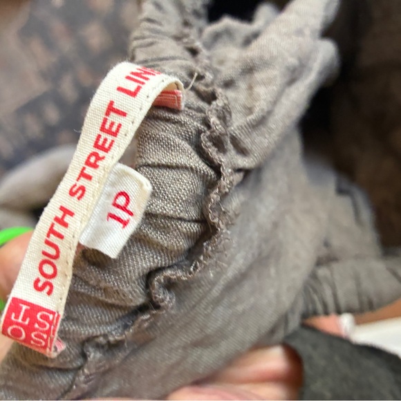 South Street Linen Cropped Taupe 100% Linen Pants Size XL - Picture 4 of 4